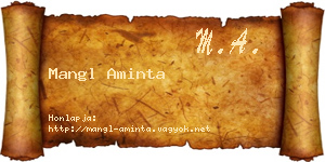 Mangl Aminta névjegykártya
